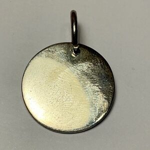 Sterling Silver Engravable Round Blank Pendant. 7/8 inch diameter
